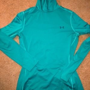 Fitted Cold Gear Under Armour Teal Pullover sz LG